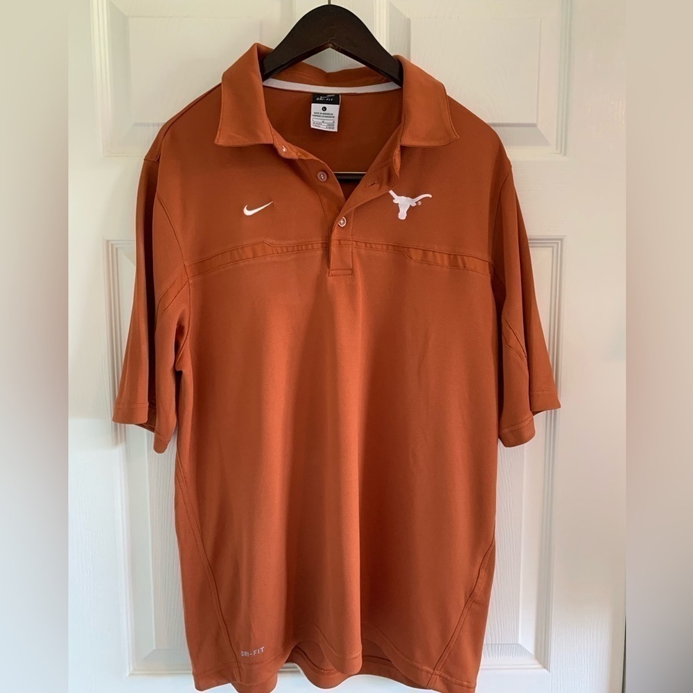Texas Longhorns Polo Shirt Large Men's Nike Dri Fit UT NCAA